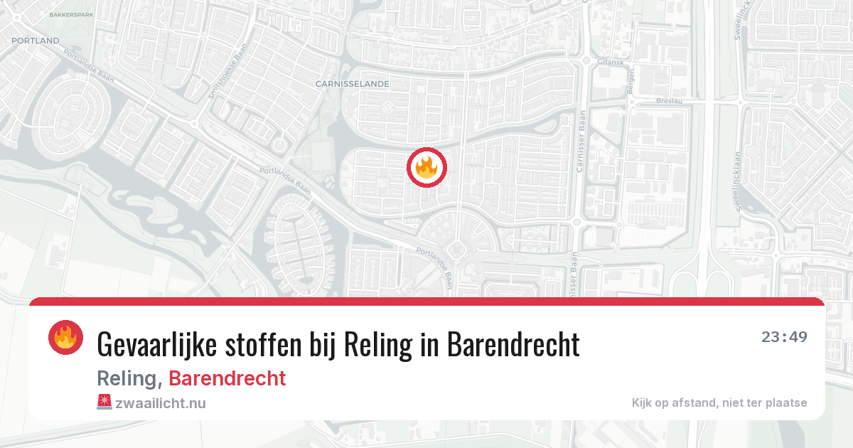 Gevaarlijke stoffen bij Reling in Barendrecht — 3 mei 2026