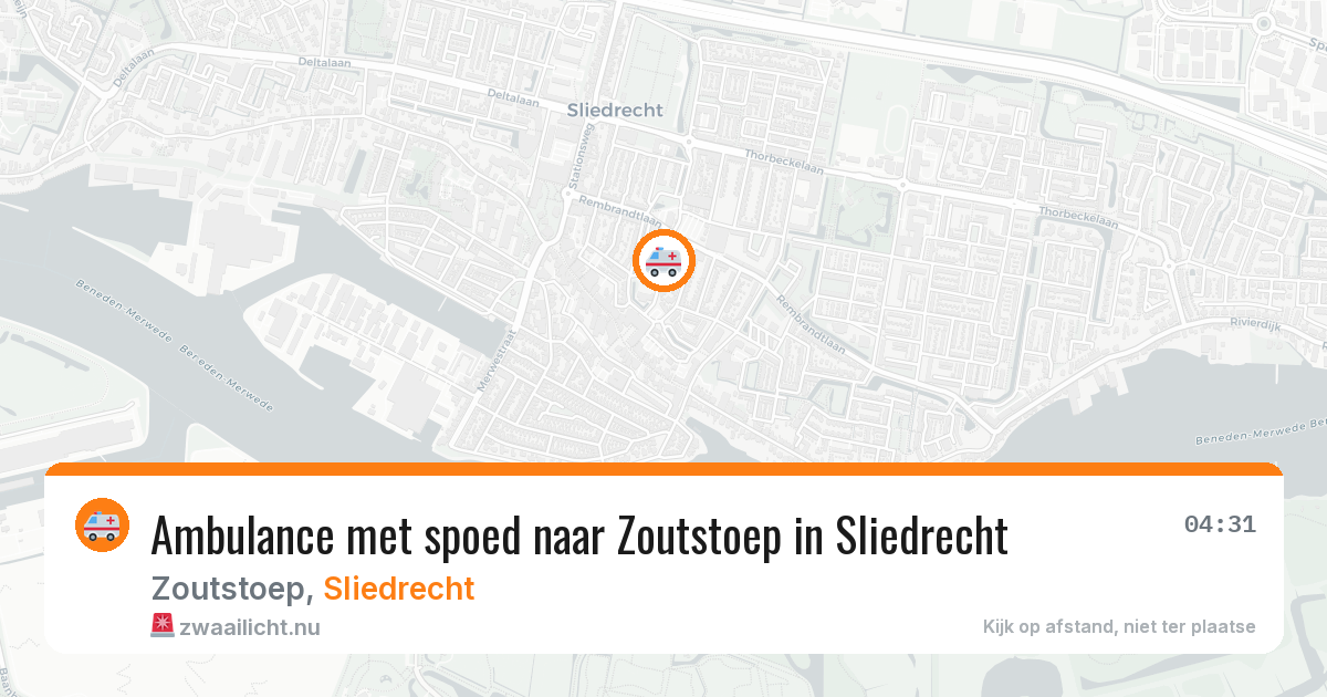 Ambulance met spoed naar Zoutstoep in Sliedrecht — 4 apr 2026