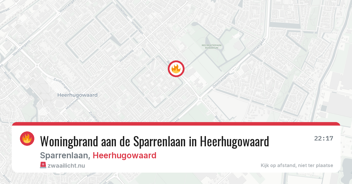 Woningbrand aan de Sparrenlaan in Heerhugowaard — 25 jul 2026