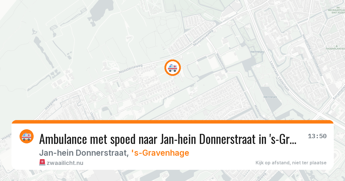 Ambulance met spoed naar Jan-hein Donnerstraat in 's-Gravenhage — 20 jul 2026