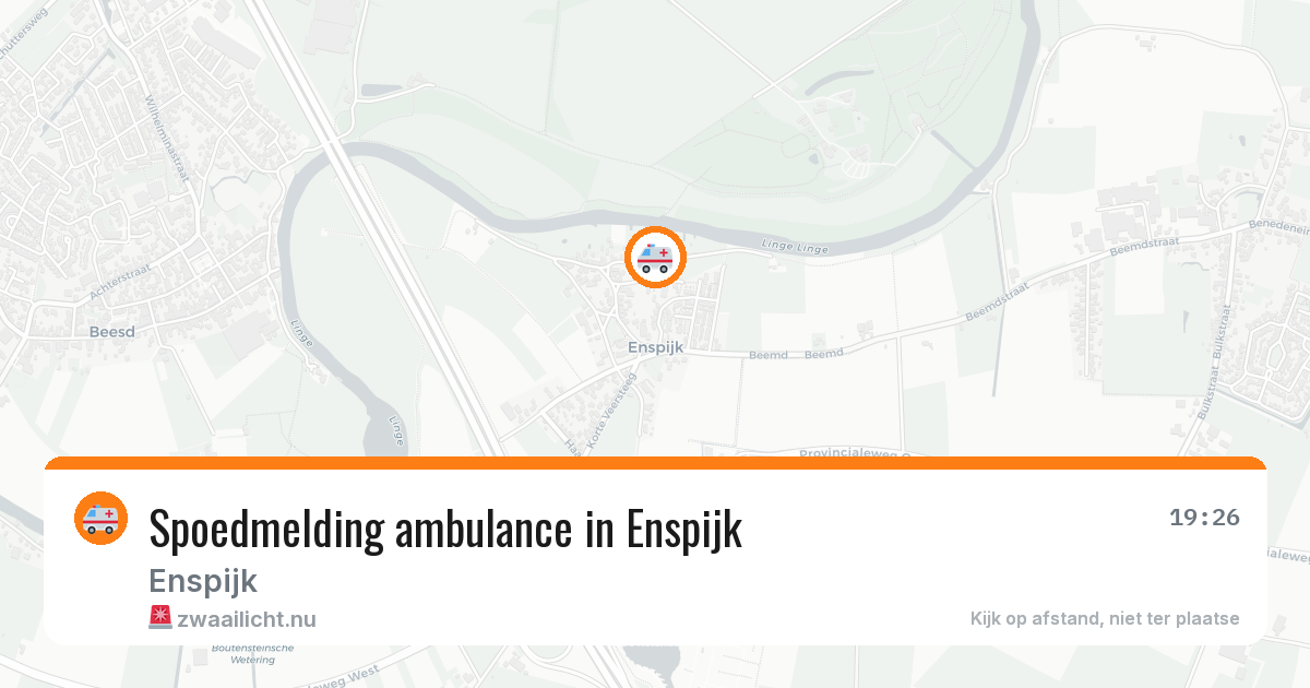 Spoedmelding ambulance in Enspijk — 20 jul 2026