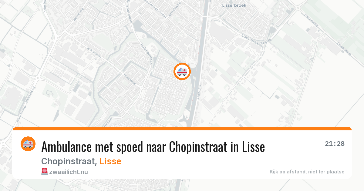 Ambulance met spoed naar Chopinstraat in Lisse — 21 jul 2026