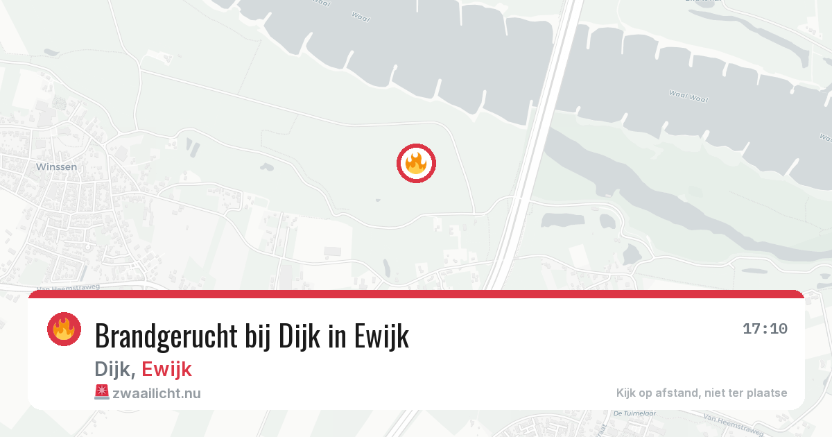 Brandgerucht bij Dijk in Ewijk — 25 jul 2026