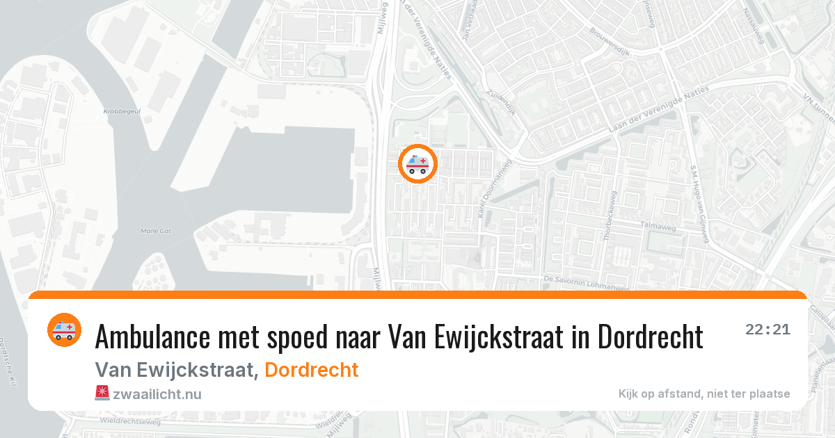 Ambulance met spoed naar Van Ewijckstraat in Dordrecht — 28 mrt 2026