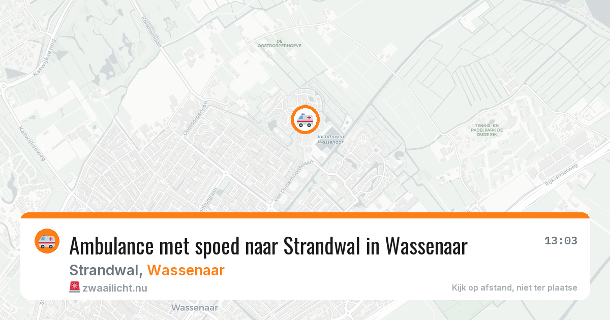 Ambulance met spoed naar Strandwal in Wassenaar — 12 jul 2026