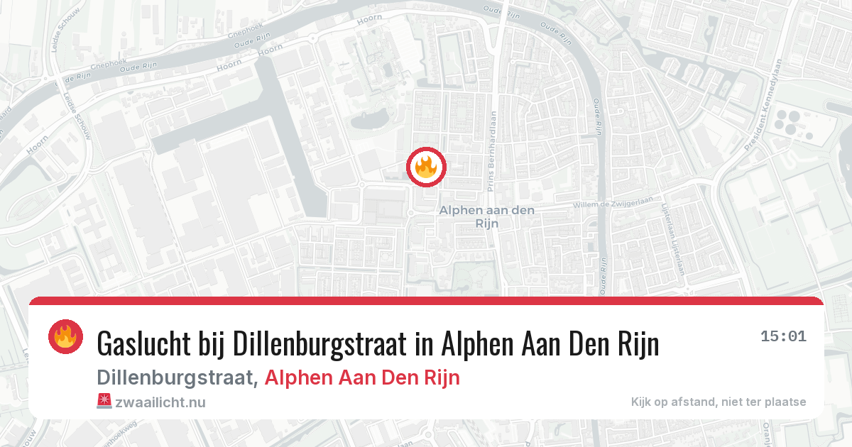 Gaslucht bij Dillenburgstraat in Alphen Aan Den Rijn — 17 jul 2026