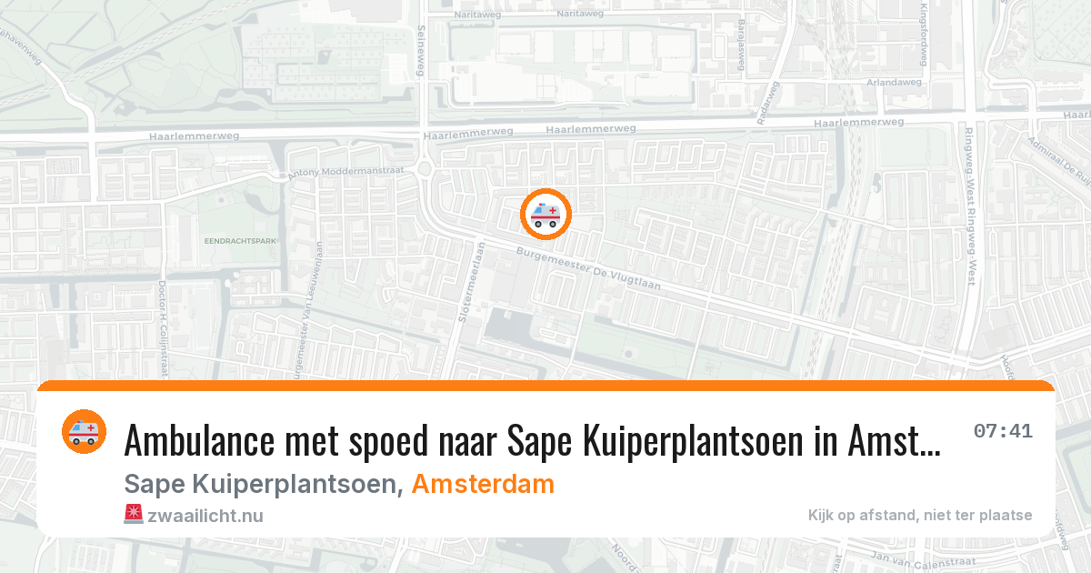 Ambulance met spoed naar Sape Kuiperplantsoen in Amsterdam — 12 mei 2026