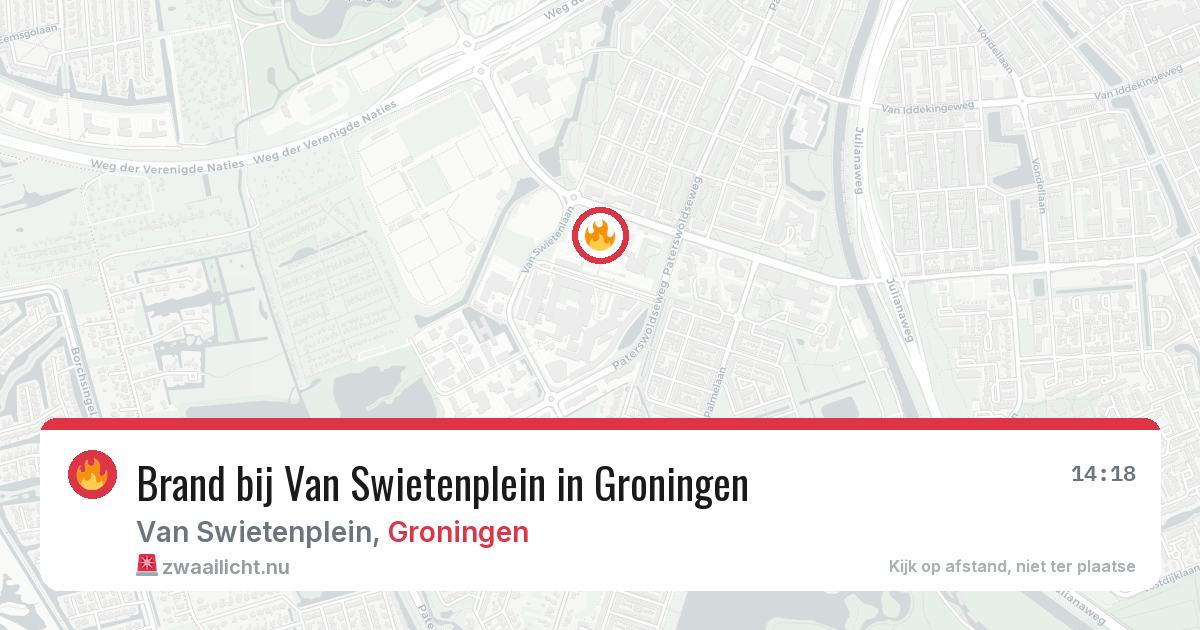 Brand bij Van Swietenplein in Groningen — 24 mei 2026