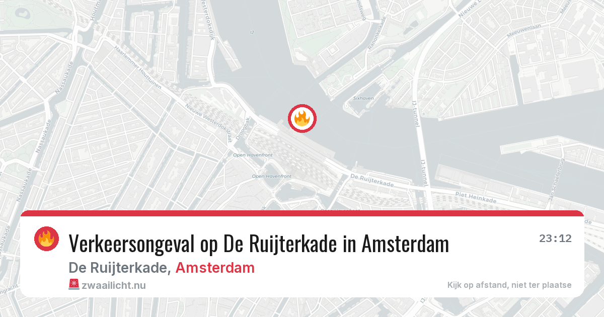 Verkeersongeval op De Ruijterkade in Amsterdam — 25 jul 2026