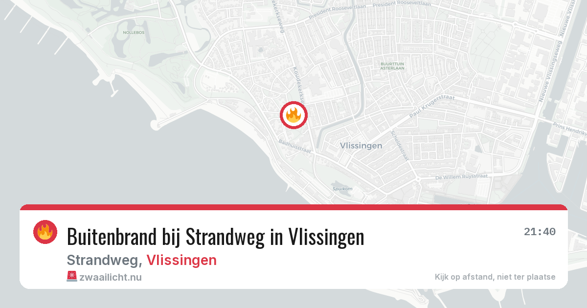 Buitenbrand bij Strandweg in Vlissingen — 21 jul 2026