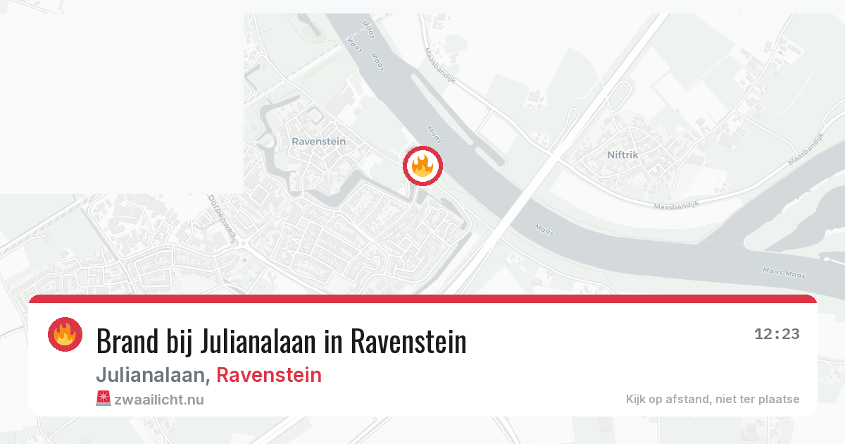 Brand bij Julianalaan in Ravenstein — 15 mrt 2026