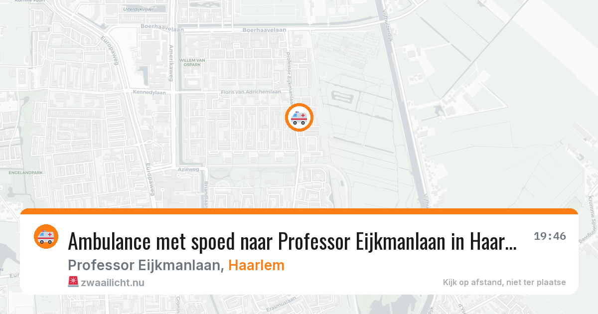 Ambulance met spoed naar Professor Eijkmanlaan in Haarlem — 9 jul 2026