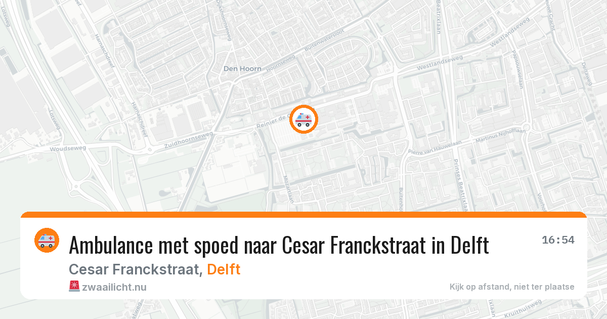Ambulance met spoed naar Cesar Franckstraat in Delft — 23 jul 2026