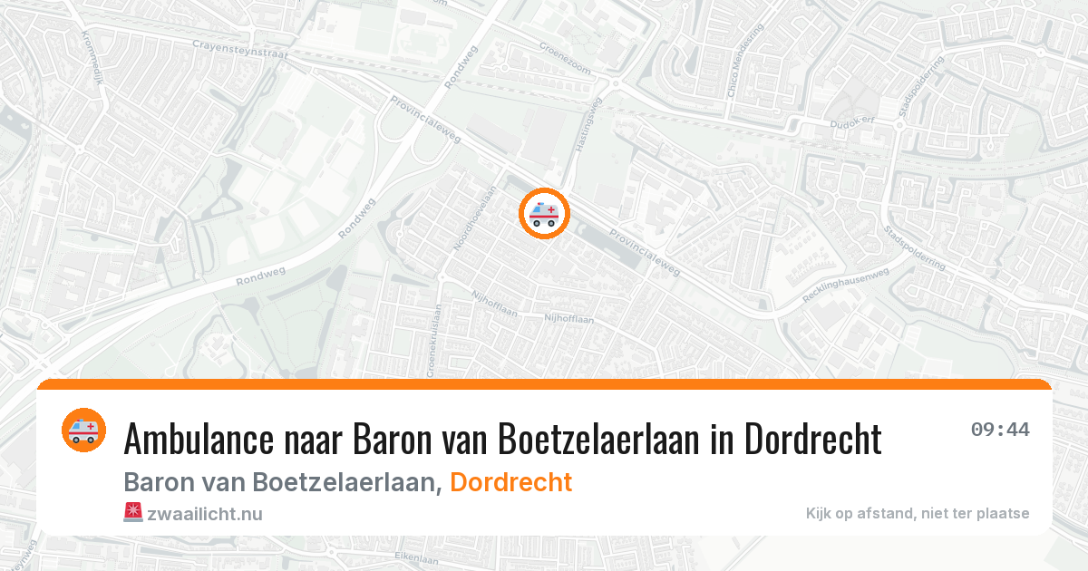 Ambulance naar Baron van Boetzelaerlaan in Dordrecht — 11 jul 2026