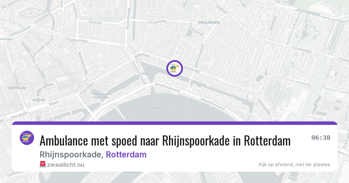 Ambulance met spoed naar Rhijnspoorkade in Rotterdam — 1 jun 2026