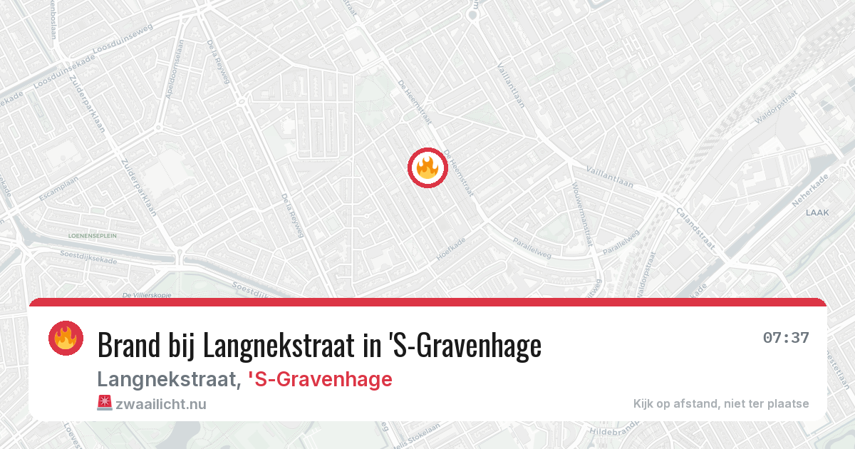 Brand bij Langnekstraat in 'S-Gravenhage — 29 mei 2026