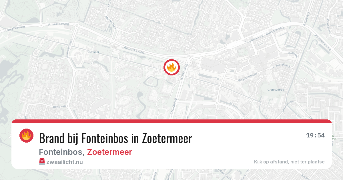 Brand bij Fonteinbos in Zoetermeer — 16 mrt 2026