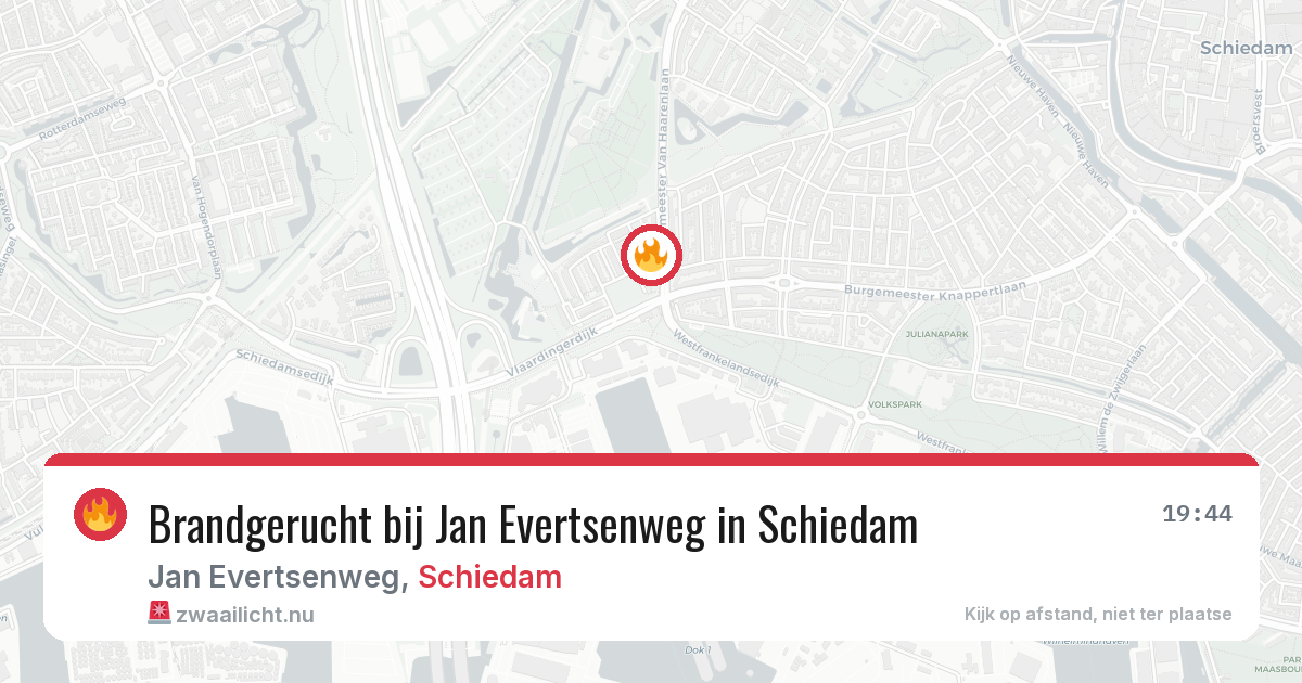 Brandgerucht bij Jan Evertsenweg in Schiedam — 3 jun 2026