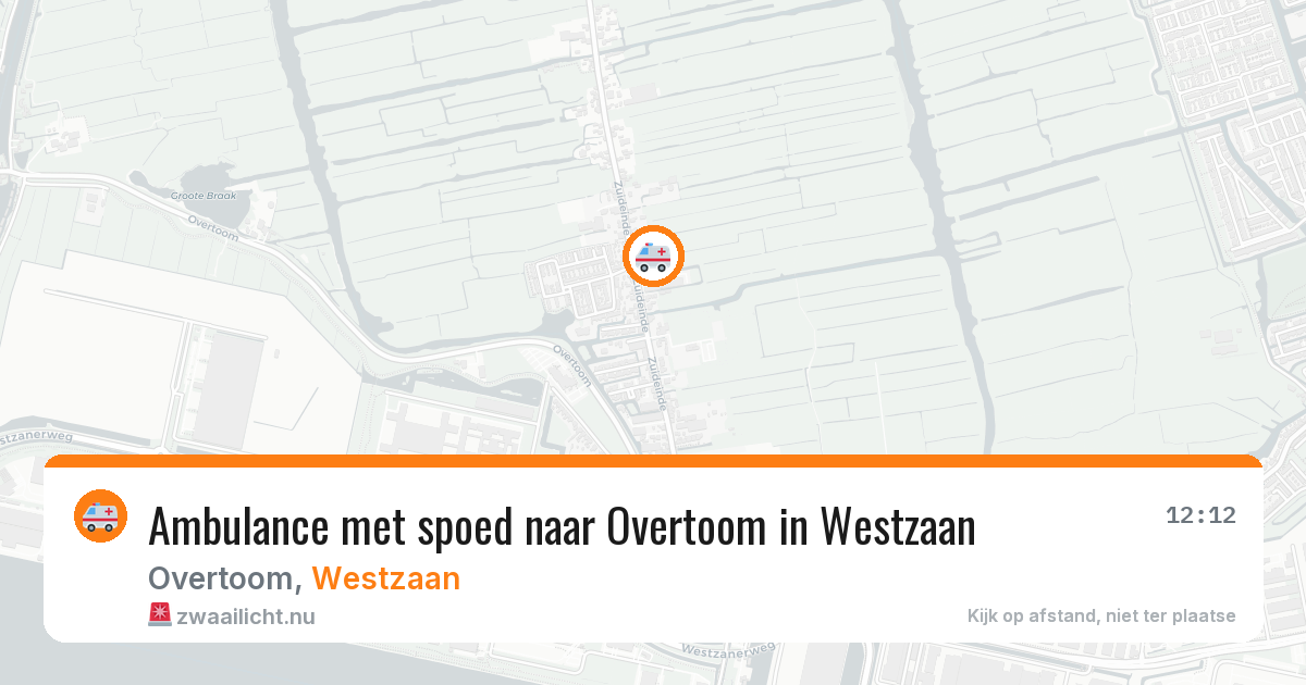 Ambulance met spoed naar Overtoom in Westzaan — 10 jul 2026