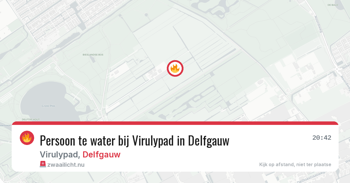 Persoon te water bij Virulypad in Delfgauw — 13 jul 2026