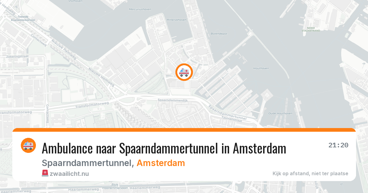Ambulance naar Spaarndammertunnel in Amsterdam — 25 mrt 2026