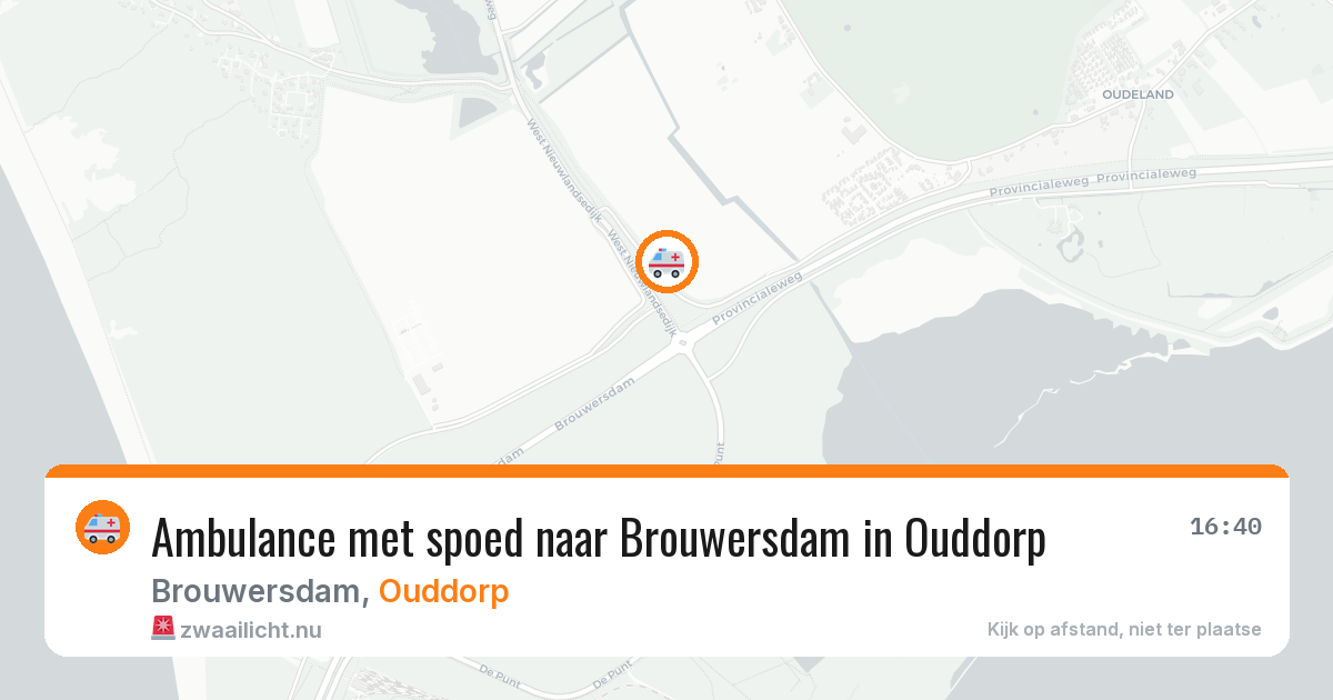 Ambulance met spoed naar Brouwersdam in Ouddorp — 18 jul 2026