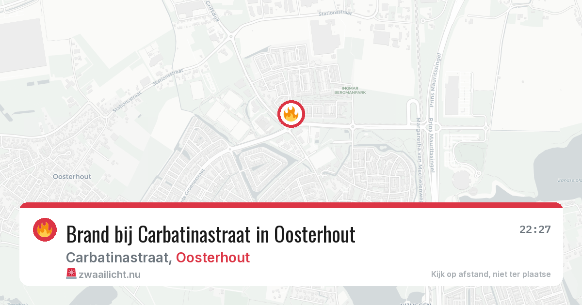 Brand bij Carbatinastraat in Oosterhout — 29 mrt 2026