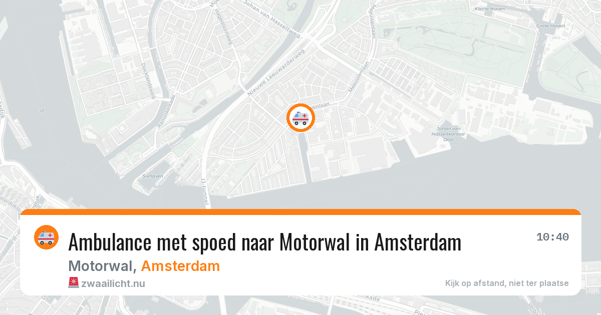 Ambulance met spoed naar Motorwal in Amsterdam — 15 jul 2026