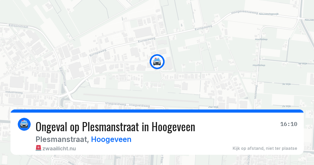 Ongeval op Plesmanstraat in Hoogeveen — 16 jan 2026