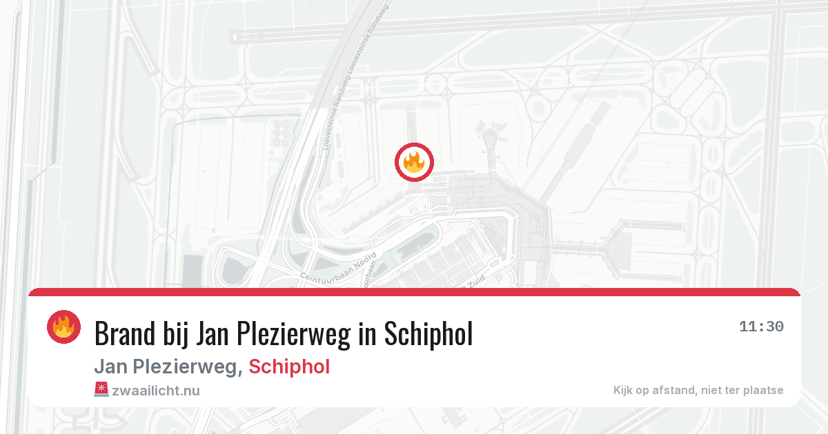 Brand bij Jan Plezierweg in Schiphol — 13 mei 2026