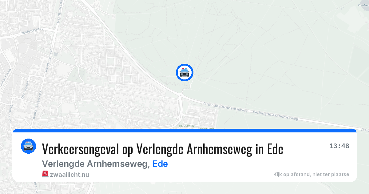 Verkeersongeval op Verlengde Arnhemseweg in Ede — 18 mrt 2026
