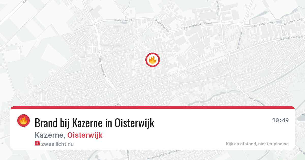Brand bij Kazerne in Oisterwijk — 20 jul 2026