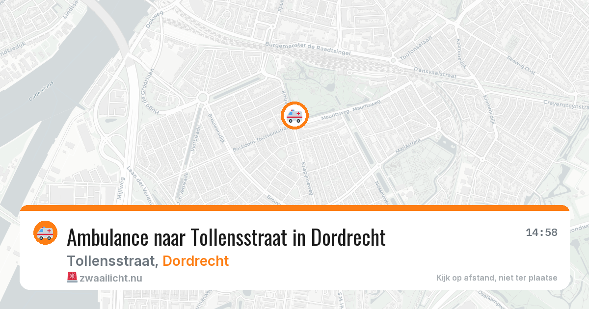 Ambulance naar Tollensstraat in Dordrecht — 14 mrt 2026