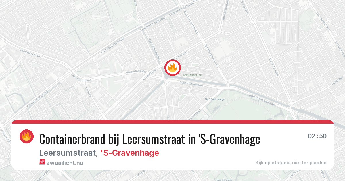 Containerbrand bij Leersumstraat in 'S-Gravenhage — 13 apr 2026