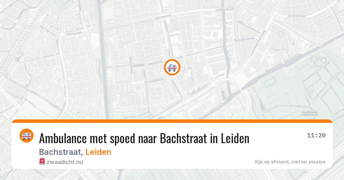 Ambulance met spoed naar Bachstraat in Leiden — 2 jun 2026