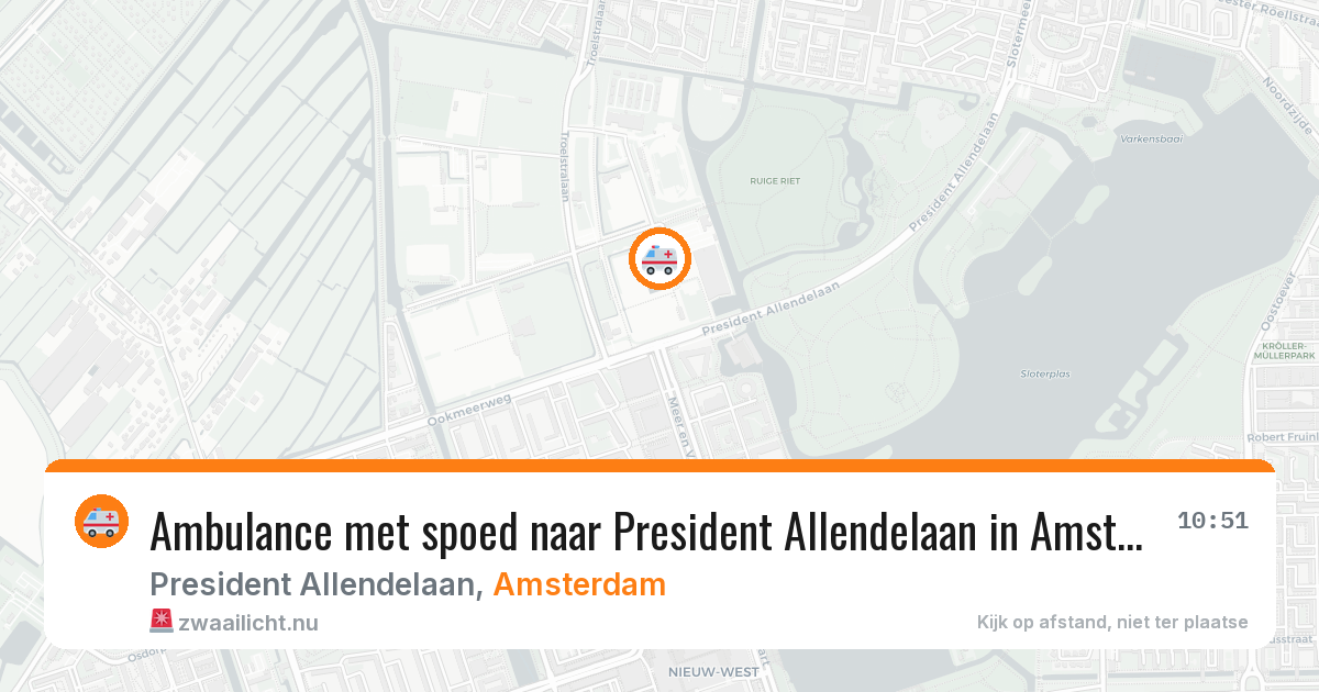 Ambulance met spoed naar President Allendelaan in Amsterdam — 24 jul 2026