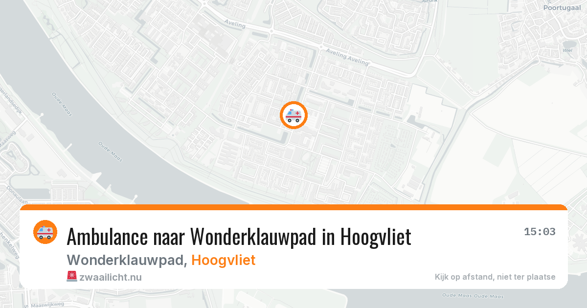 Ambulance naar Wonderklauwpad in Hoogvliet — 19 jul 2026