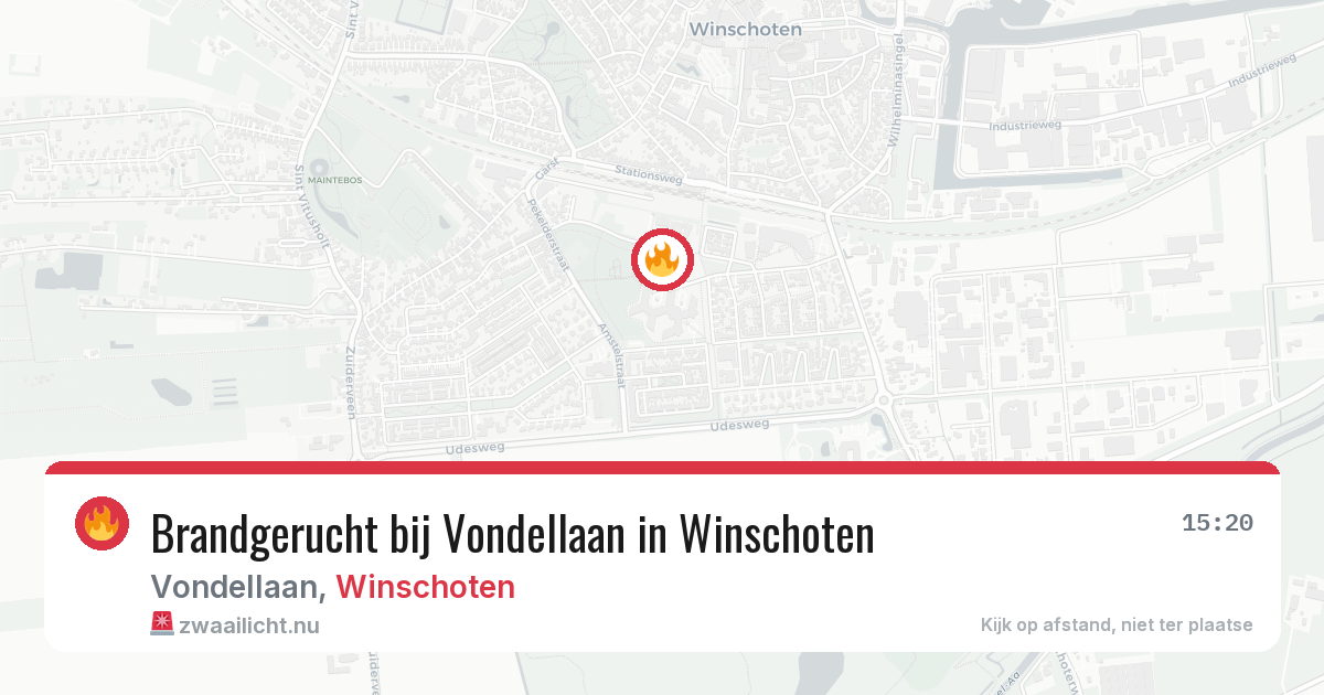 Brandgerucht bij Vondellaan in Winschoten — 7 mrt 2026