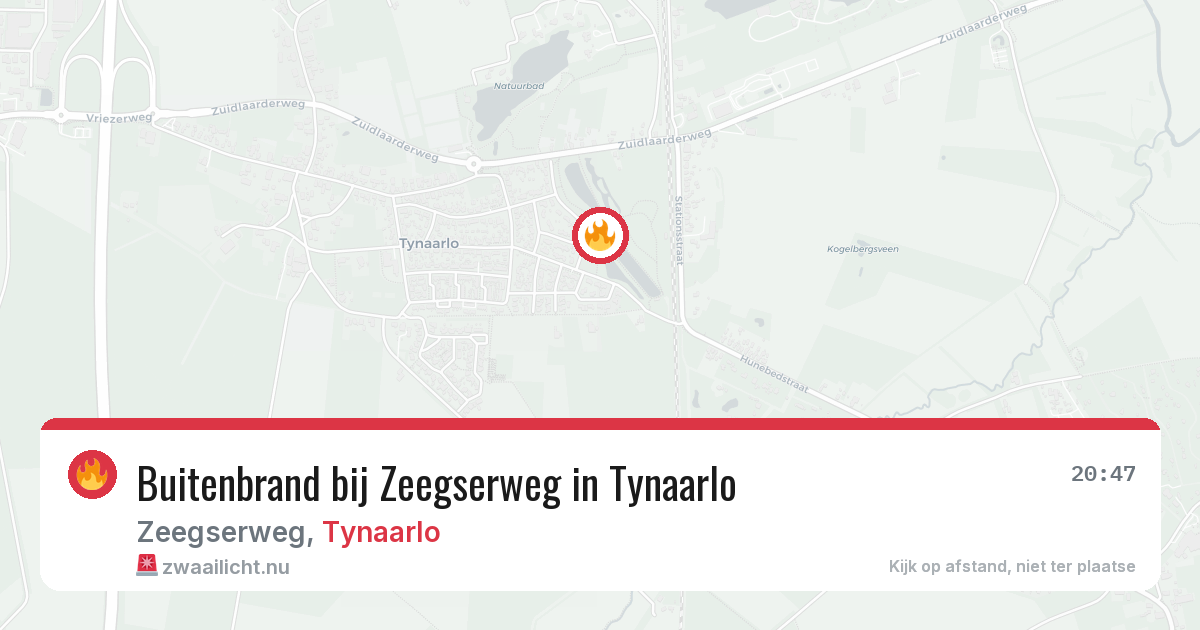 Buitenbrand bij Zeegserweg in Tynaarlo — 24 feb 2026