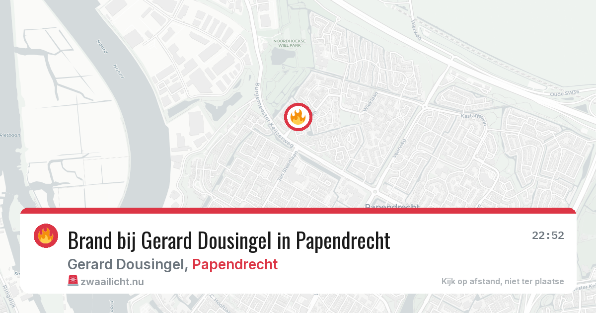 Brand bij Gerard Dousingel in Papendrecht — 16 jul 2026