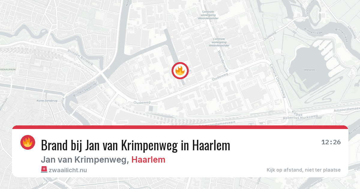 Brand bij Jan van Krimpenweg in Haarlem — 14 jul 2026