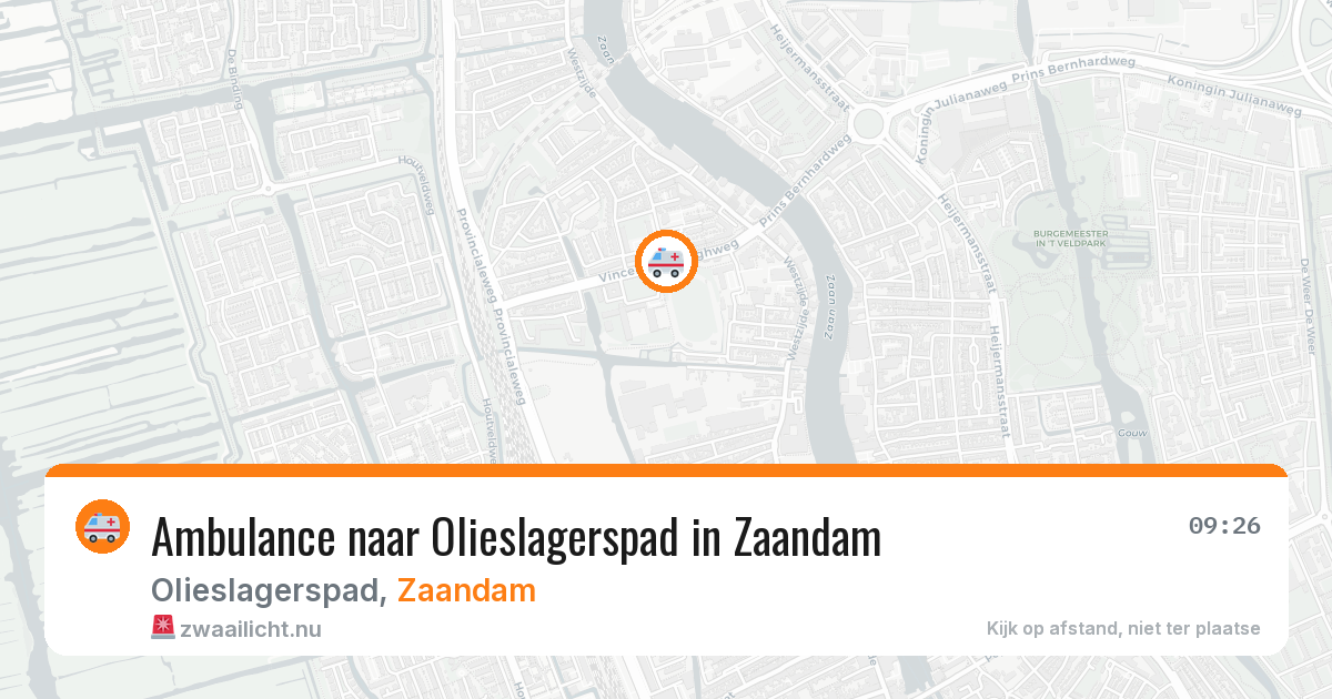 Ambulance naar Olieslagerspad in Zaandam — 15 jul 2026