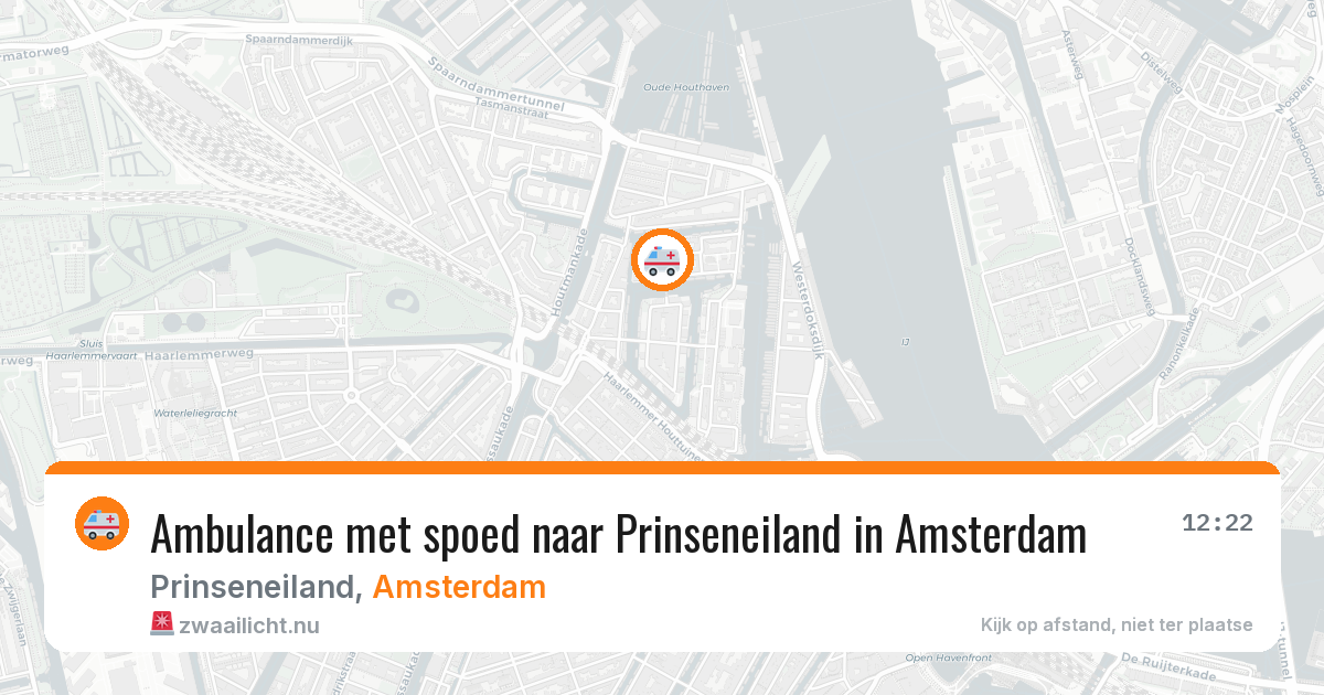 Ambulance met spoed naar Prinseneiland in Amsterdam — 12 jul 2026