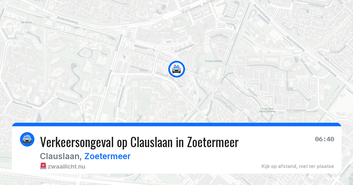 Verkeersongeval op Clauslaan in Zoetermeer — 10 jul 2026