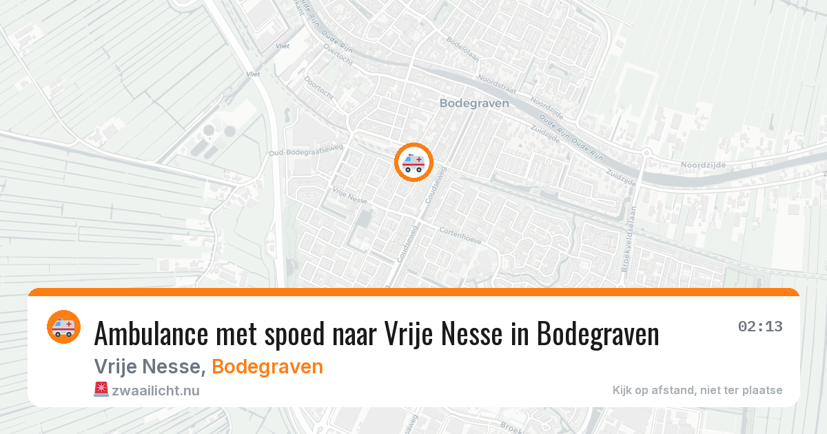 Ambulance met spoed naar Vrije Nesse in Bodegraven — 16 jul 2026