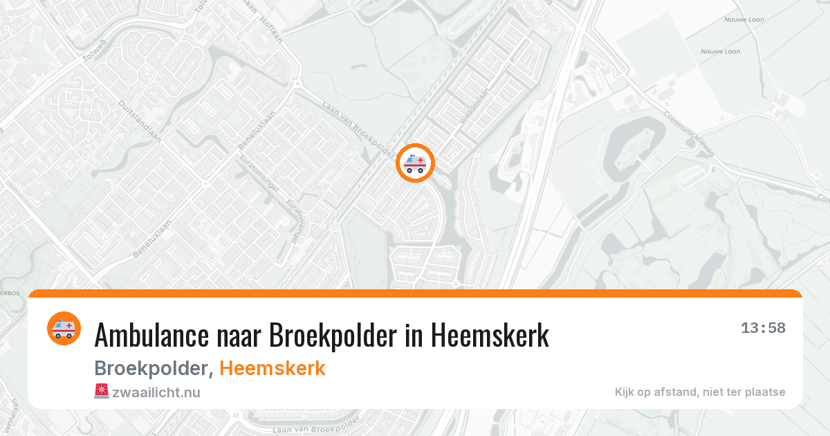 Ambulance naar Broekpolder in Heemskerk — 22 jul 2026