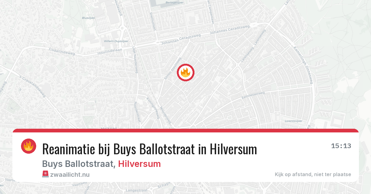 Reanimatie bij Buys Ballotstraat in Hilversum — 3 mei 2026