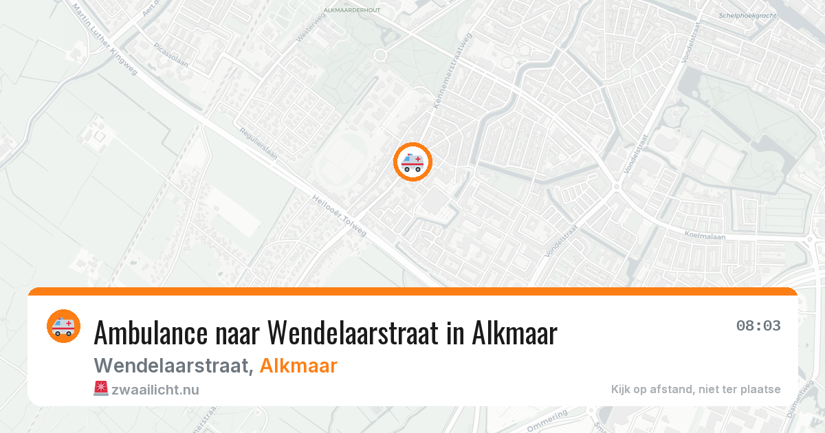 Ambulance naar Wendelaarstraat in Alkmaar — 22 mrt 2026