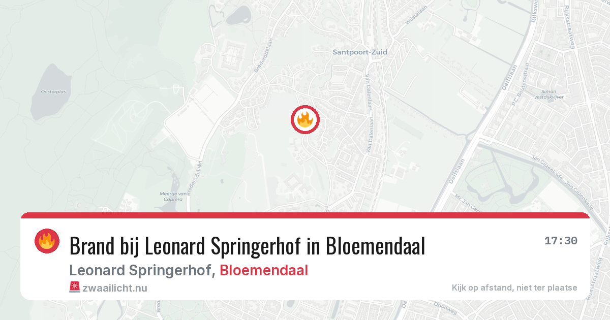 Brand bij Leonard Springerhof in Bloemendaal — 30 mei 2026