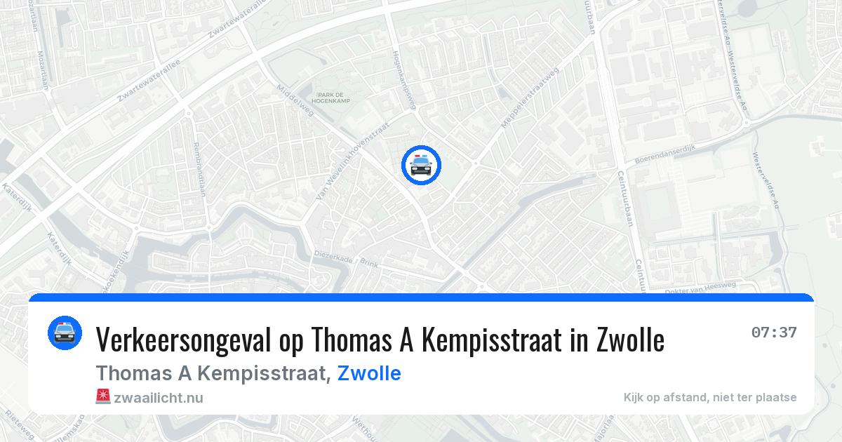 Verkeersongeval op Thomas A Kempisstraat in Zwolle — 24 jul 2026